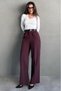 Plum High Waist Pleated Belted Wide Leg Women's Pants Mg2615 - 6