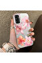 Samsung Galaxy A14 Compatible Flower Pattern Matte Glossy Surface Impact Protection Colorful Silver Case