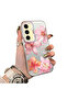 Samsung Galaxy S24 Fe Compatible Floral Pattern Matte Glossy Surface Impact Protection Colorful Silver Case - 3