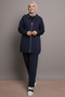 Zippered Double Suit N1011 Navy Blue