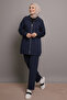 Zippered Double Suit N1011 Navy Blue - 3
