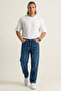 Men's Relaxed Fit Baggy Jean Trousers 30075 - Navy Blue