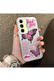 Samsung Galaxy S24 Fe Compatible Colorful Silver Matte Glossy Surface Impact Protection Case Butterfly Pattern - 4