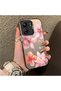 Xiaomi Redmi 13C Compatible Floral Pattern Matte Glossy Surface Impact Protection Colorful Silver Case