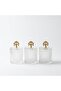 3-Piece Pearl Pattern Gold Metal Handle Large Size Glass Jar Set – 3 X 1500 Ml. - 3