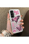 Samsung Galaxy A55 Compatible Colorful Silver Matte Glossy Surface Impact Protection Case with Butterfly Pattern - 4