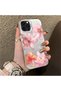 iPhone 14 Pro Compatible Floral Pattern Matte Glossy Surface Impact Protection Colorful Silver Case - 4
