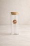 Set of 3 Round Glass Jars with Bamboo Lids 300ml Food Storage Jar Kw-1161 - 3