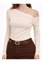 Asymmetrical One Shoulder Top Ball Blouse - 2