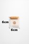 Set of 4 Square Glass Jars with Bamboo Lids 200ml Food Storage Jar Kw-1164 - 4