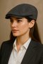 Smoked Winter Wool Fabric Standard Size Women's London Hat with Elastic Back - 2