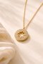 Gold Color Star Detailed Zircon Stone Minimal Women's Necklace