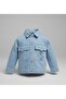 Girl's Button Closure Double Flap Pocket Denim Jacket T-Shirt Adjustable Waist Denim Pants Set - 2