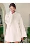 Women's Yellow Turtleneck Off Shoulder Wide Cut Knitwear Sweater Fmoda8084