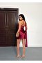 Women's Off-The-Shoulder and Backless Satin Fabric Mini Dress - 2