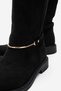 Black Suede Women's Boots with Gold Buckle Detail - 3