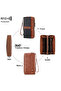Leather-Look Women's Handheld Portfolio Bag with Wrist Strap, Bohemian Style Embroidered - 5