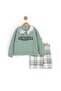Girl's Plaid Patterned Shorts with Skirt, Collared Sweatshirt, Ages 6-7-8-9-10, 2-Piece Top and Bottom Set - 2