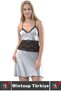 New Season Elegant Comfortable Fabric Charming Special Occasion Night Casual Lace Satin Women's Gray Nightgown - 2