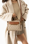 Tan Cream Three-Compartment Women's Shoulder and Crossbody Bag, Size 19X23