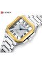 Luxury Men's Watch - Square Analog Display, Two-Tone Steel Band, Roman Dial, Waterproof - 2