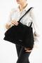 Women's Genuine Suede Leather Shoulder Bag Pl017 Black - 2