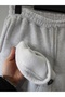 Unisex Light Gray Sweatpants with Thick Legs, Adjustable Elastic Waist, and Lace-Up - 4