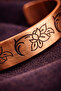 Women's Copper Bracelet Lotus Flower Pattern Handcrafted Pure Copper Bracelet - 4