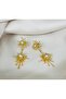 Steel Pearl Detailed Sun Design Earrings - 2