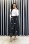 Waist Ribbon Bow Detail Chiffon Skirt - Black Black
