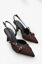 Recca women's high heeled shoes - coffee nubuck - 2
