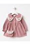 Girl's Powder Collar Dress with Bag