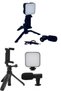 Phone holder with microphone and light for youtuber video recording - 3