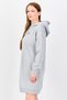 Women Hooded Embroidered Logo Sweater Dress, Grey - 3