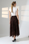 Flok Printed Long Tulle Skirt/Asymmetrical Cut and Lined - 8