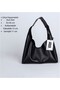 Black Faux Leather Hand and Shoulder Bag with Snap Closure - 3