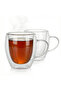 Borosilicate Glass Double Wall Glass with Handle 250ml Set of 2 | Transparent - 3