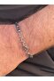 Men's Steel Bracelet with Cylinder Brown Color Stone - 7
