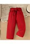 Girls' Red Woven Pants Can Be Worn All Season