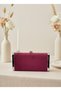 Burgundy Silver Luxury Suede Crystal Stone Metal Case Stone Handle Evening Dress Bag Wedding Engagement Graduation - 2