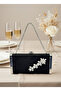 Black Silver Luxury Suede Crystal Stone Metal Case Stone Handle Evening Dress Bag Wedding Engagement Graduation - 3