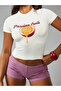 Women's Passion Fruit Printed Crew Neck Baby Tee Combed Cotton Crop Tshirt - 3