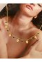 Green Stone Drop Design Brand Model Gold Women's Necklace - 3