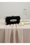 Black Luxury Suede Crystal Stone Metal Case Stone Handle Evening Dress Bag Wedding Engagement Graduation - 2