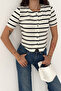 Women's Striped Button Detail Blouse – Line Touch - 5