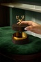 Ashtray with Wooden Deer Figure, Metal Decorative Lid, Gift, Tabletop Ashtray, Dark Gold Deer - 5