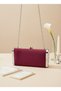 Burgundy Silver Luxury Suede Crystal Stone Metal Case Stone Handle Evening Dress Bag Wedding Engagement Graduation - 5