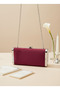 Burgundy Luxury Suede Crystal Stone Metal Case Stone Handle Evening Dress Bag Wedding Engagement Graduation - 5