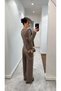 GOLD BUTTON DETAIL PANTS SET - 3