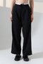 Wide Leg Fabric Palazzo Pants / White Garni Detailed with Lace-Up at the Waist and Ferumar Closure - 2